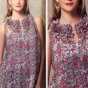 CAbi #355 Liberty Ruffle Floral Tunic Size XS